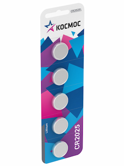 Батарейка литиевая, таблетка, блистер, CR2025, KOC20255BL(KOC-CR2025-5BL) 5шт., (уп.)