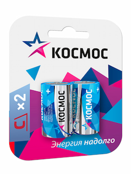 Батарейка алкалиновая, блистер, тип С, LR14, KOCLR14MAX2BL(KOC-LR14MAX-2BL), 2 шт., (уп.)