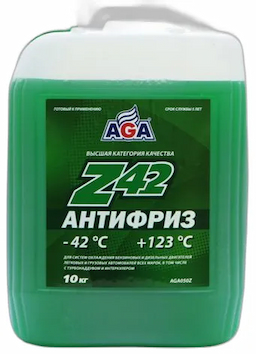 AGA Антифриз, готовый к применению, зеленый, -42°C (10KG)