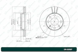 Диск тормозной вентилируемый G-brake  GR-02007