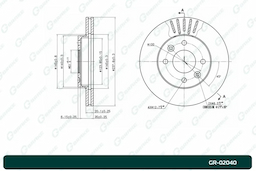 Диск тормозной вентилируемый G-brake  GR-02040