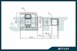 ШРУС внутренний  JETT V40-8162