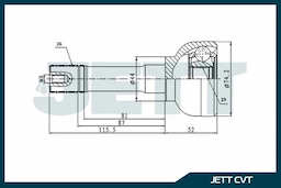 ШРУС внешний  JETT V41-9354