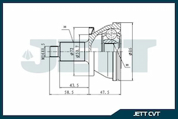 ШРУС внешний  JETT V43-3027