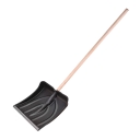 Лопата снегоуборочная, пластмассовая, с накладкой, деревянный черенок, 380х365мм, (шт.)