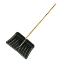 Лопата снегоуборочная, пластмассовая, с накладкой, деревянный черенок, 500х382мм, (шт.)