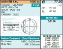 Поршень двигателя TEIKIN 51136 0.50 (4шт/упак)