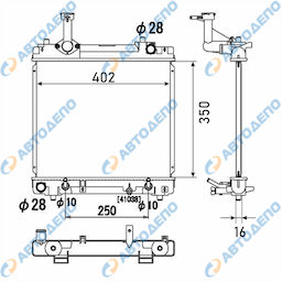 SUZUKI ALTO, NISSAN PIXO 2009- Радиатор охлаждения двигателя