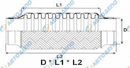 HINO, ISUZU, MITSUBISHI, NISSAN, MAZDA, TOYOTA Гофра глушителя 54/51*152*252