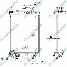 DAIHATSU MIRA, MOVE, MOVE CONTE, SUBARU PLEO, STELLA 2006- Радиатор охлаждения двигателя