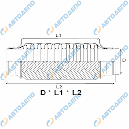 HINO, ISUZU, MITSUBISHI, NISSAN, MAZDA, TOYOTA Гофра глушителя рифленый тип 95/91x400х500мм