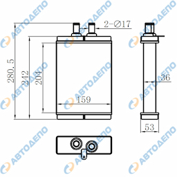 ISUZU FORWARD Euro3, Euro4 1996-, GIGA Euro2, Euro4 1996- Радиатор отопителя салона (левый, правый руль)