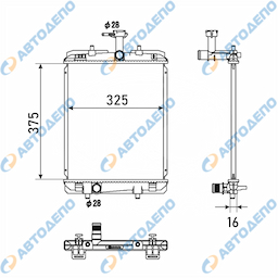 TOYOTA AYGO 2005-2014, CITROEN C1 2018-  , PEUGEOT 107, 108  2014- Радиатор охлаждения двигателя