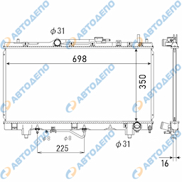TOYOTA CORONA PREMIO, CALDINA 1992-1998, AVENSIS Радиатор охлаждения двигателя