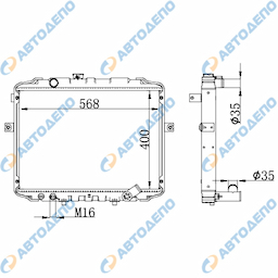 HYUNDAI PORTER 1998-2010. H100 1393-02003 Радиатор охлаждения двигателя