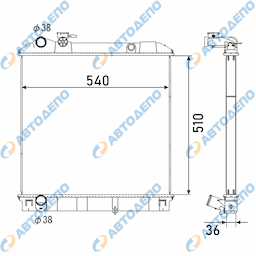ISUZU ELF 2006-  NISSAN ATLAS, UD CONDOR 2002- Радиатор охлаждения двигателя
