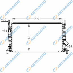 MAZDA, FORD, VOLVO AXELA, MAZDA 3 2003-, C-MAX, FOCUS 2004-, C30, S40, V50 Радиатор охлаждения двигателя