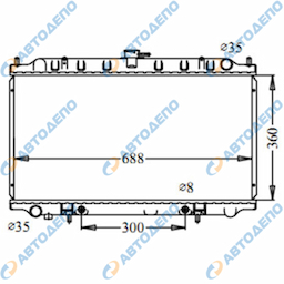 NISSAN WBLUEBIRD, PRIMERA, INFINITI G20 1995-2001, SUNNY 1999-2002, WINGROAD 1999-2001 Радиатор охлаждения двигателя