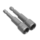 Головка торцевая магнитная 10 х 65 мм, хвостовик 1/4" Е, CrV, 2 шт., (уп.)