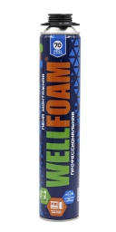 Пена монтажная профессиональная WELLFOAM PRO 70 premium, всесезонная, 1000мл, (шт.)