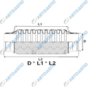 HINO, ISUZU, MITSUBISHI, NISSAN, MAZDA, TOYOTA Гофра глушителя рифленый тип 105/102x400х500мм