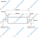 HINO, ISUZU, MITSUBISHI, NISSAN, MAZDA, TOYOTA Бочка глушителя L-584хD-228mm, труба по центру- D66/64x150mm